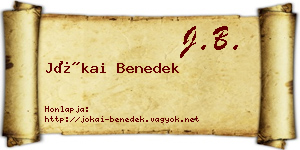 Jókai Benedek névjegykártya